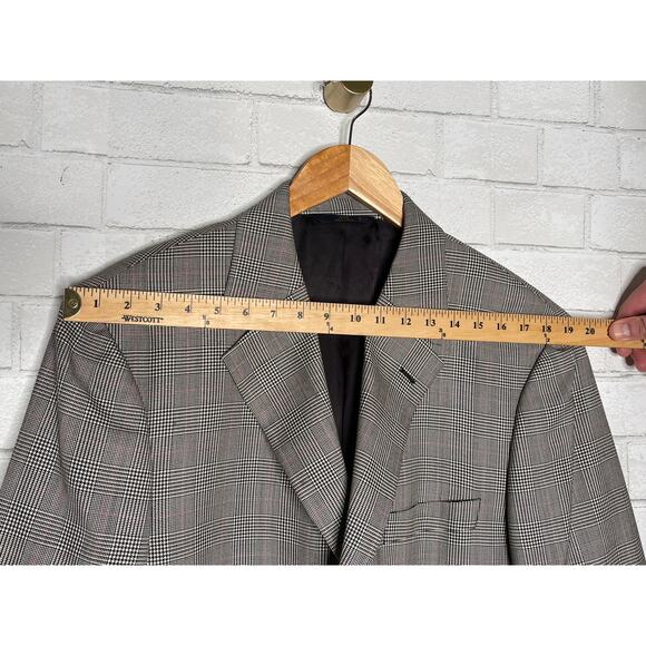 Brooks Brothers 346 Big & Tall 44L 100% WOOL Gray PLAID 3 Button Blazer Jacket - Picture 11 of 12